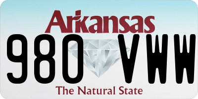 AR license plate 980VWW