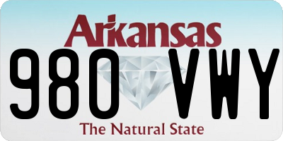 AR license plate 980VWY