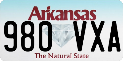 AR license plate 980VXA