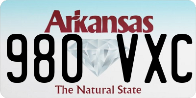 AR license plate 980VXC