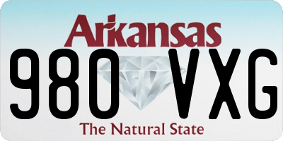 AR license plate 980VXG