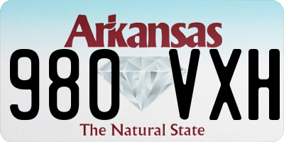 AR license plate 980VXH