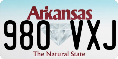 AR license plate 980VXJ
