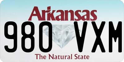 AR license plate 980VXM