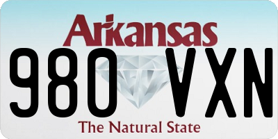 AR license plate 980VXN