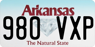 AR license plate 980VXP