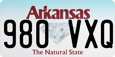AR license plate 980VXQ