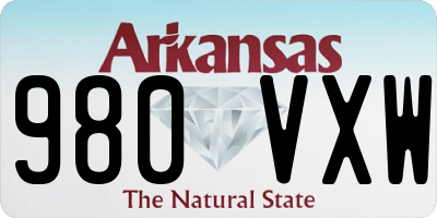 AR license plate 980VXW