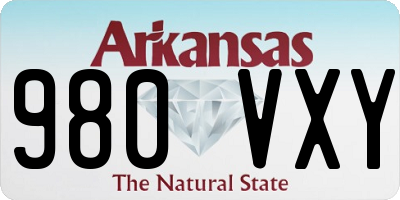AR license plate 980VXY
