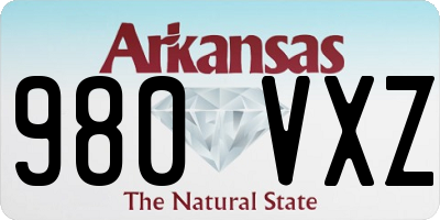 AR license plate 980VXZ