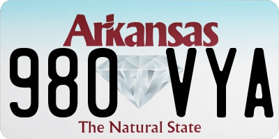 AR license plate 980VYA