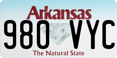 AR license plate 980VYC