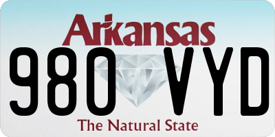 AR license plate 980VYD