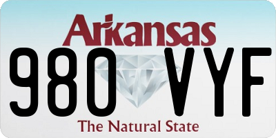 AR license plate 980VYF