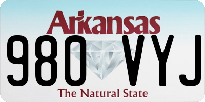 AR license plate 980VYJ