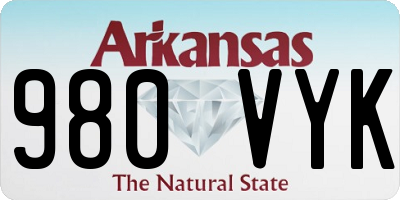 AR license plate 980VYK