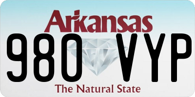 AR license plate 980VYP