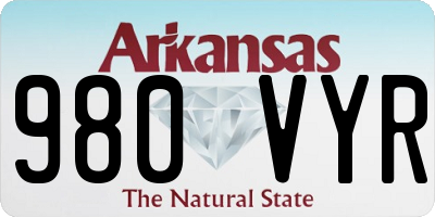 AR license plate 980VYR
