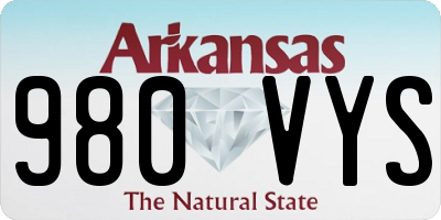 AR license plate 980VYS