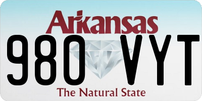 AR license plate 980VYT