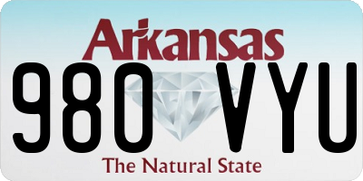 AR license plate 980VYU