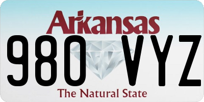 AR license plate 980VYZ