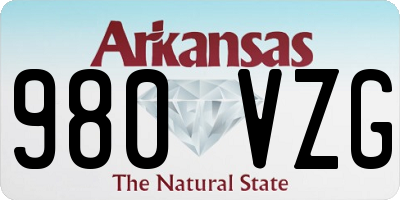 AR license plate 980VZG