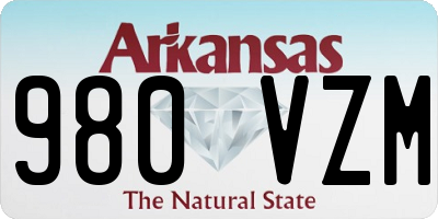 AR license plate 980VZM