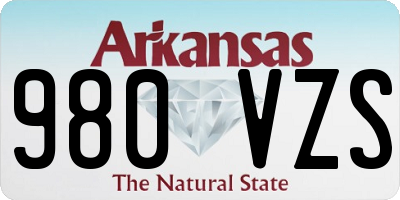 AR license plate 980VZS
