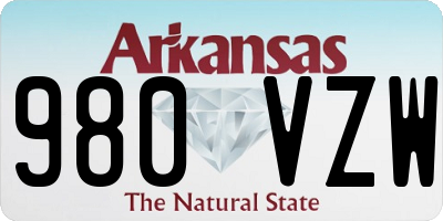 AR license plate 980VZW