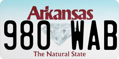 AR license plate 980WAB