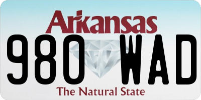 AR license plate 980WAD