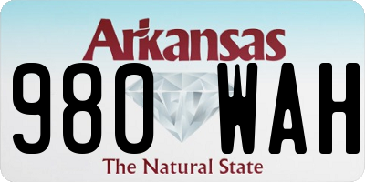 AR license plate 980WAH