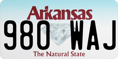 AR license plate 980WAJ