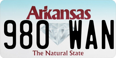 AR license plate 980WAN