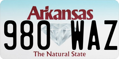 AR license plate 980WAZ