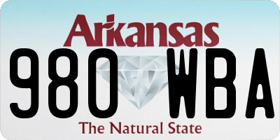 AR license plate 980WBA