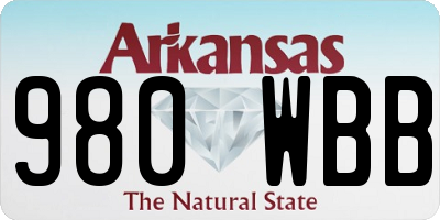AR license plate 980WBB