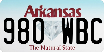 AR license plate 980WBC