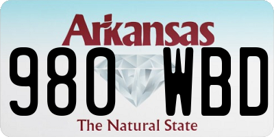 AR license plate 980WBD