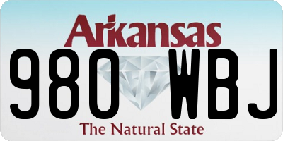 AR license plate 980WBJ