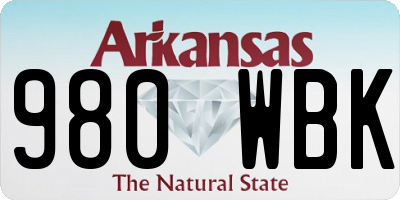 AR license plate 980WBK