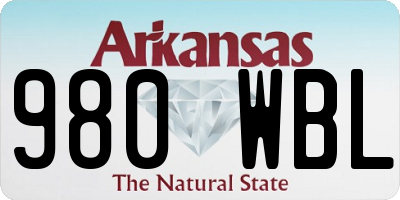 AR license plate 980WBL