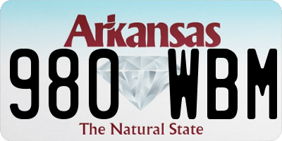 AR license plate 980WBM