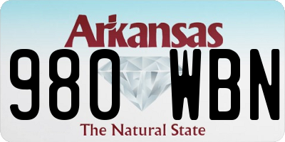 AR license plate 980WBN