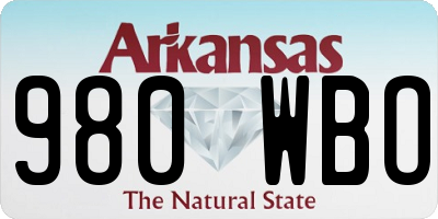 AR license plate 980WBO