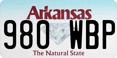 AR license plate 980WBP