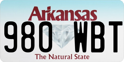 AR license plate 980WBT