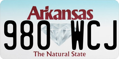 AR license plate 980WCJ