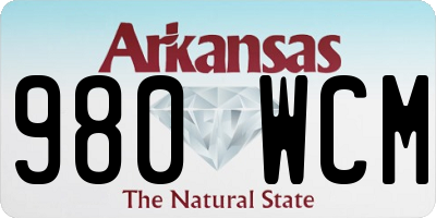 AR license plate 980WCM